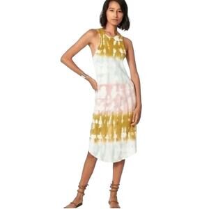 YOUNG FABULOUS & BROKE | Iggy Ribbed Bodycon Midi Dress Multicolor Tie Dye | S